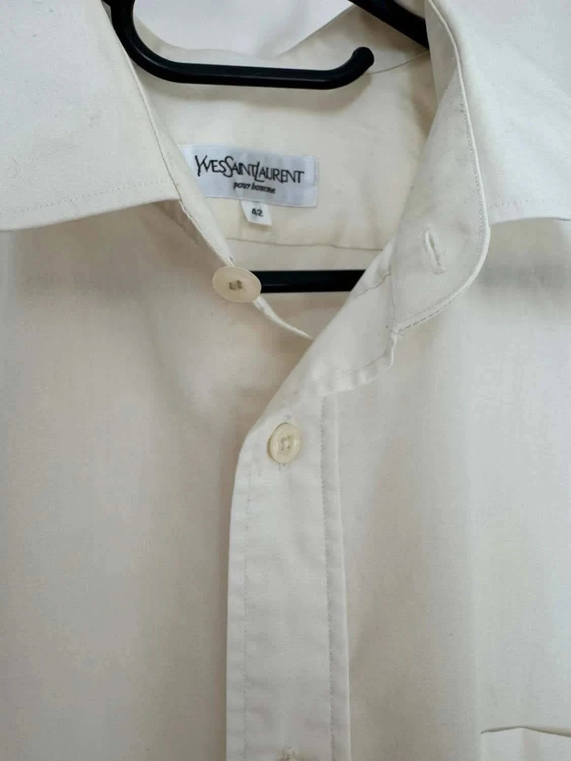 Chemise manches courtes Yves Saint Laurent crème brodé taille 42 - Photo 5/7