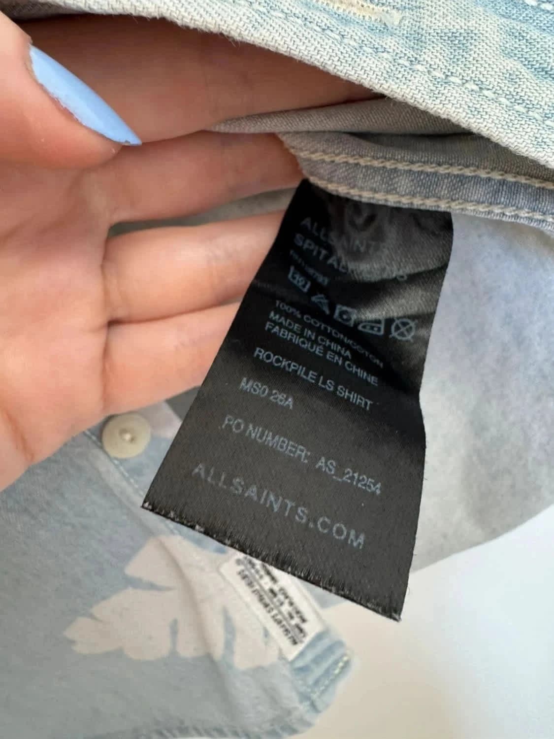 Chemise en jean fleurie AllSaints 100% coton taille XS - Photo 6/7