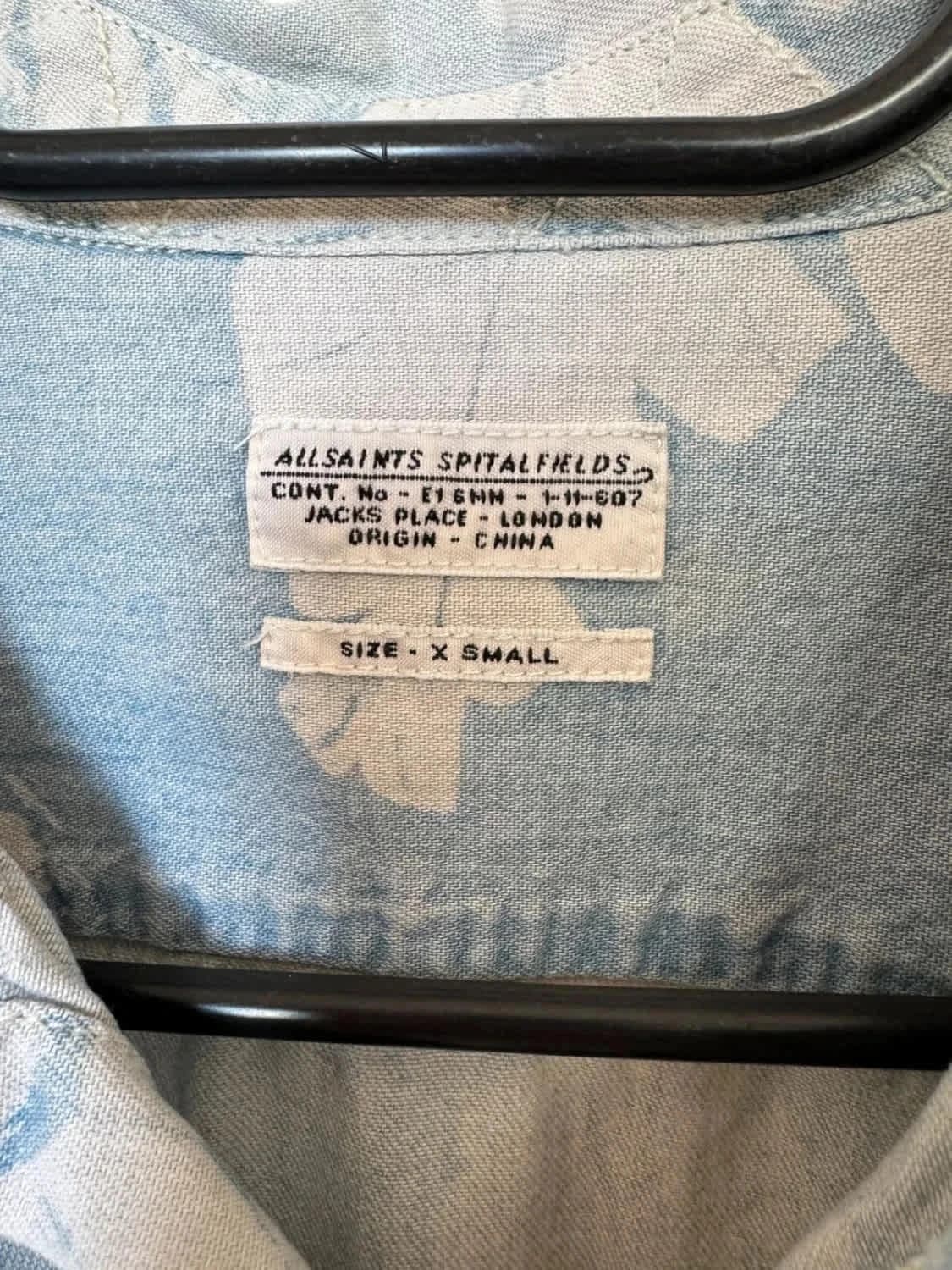 Chemise en jean fleurie AllSaints 100% coton taille XS - Photo 3/7