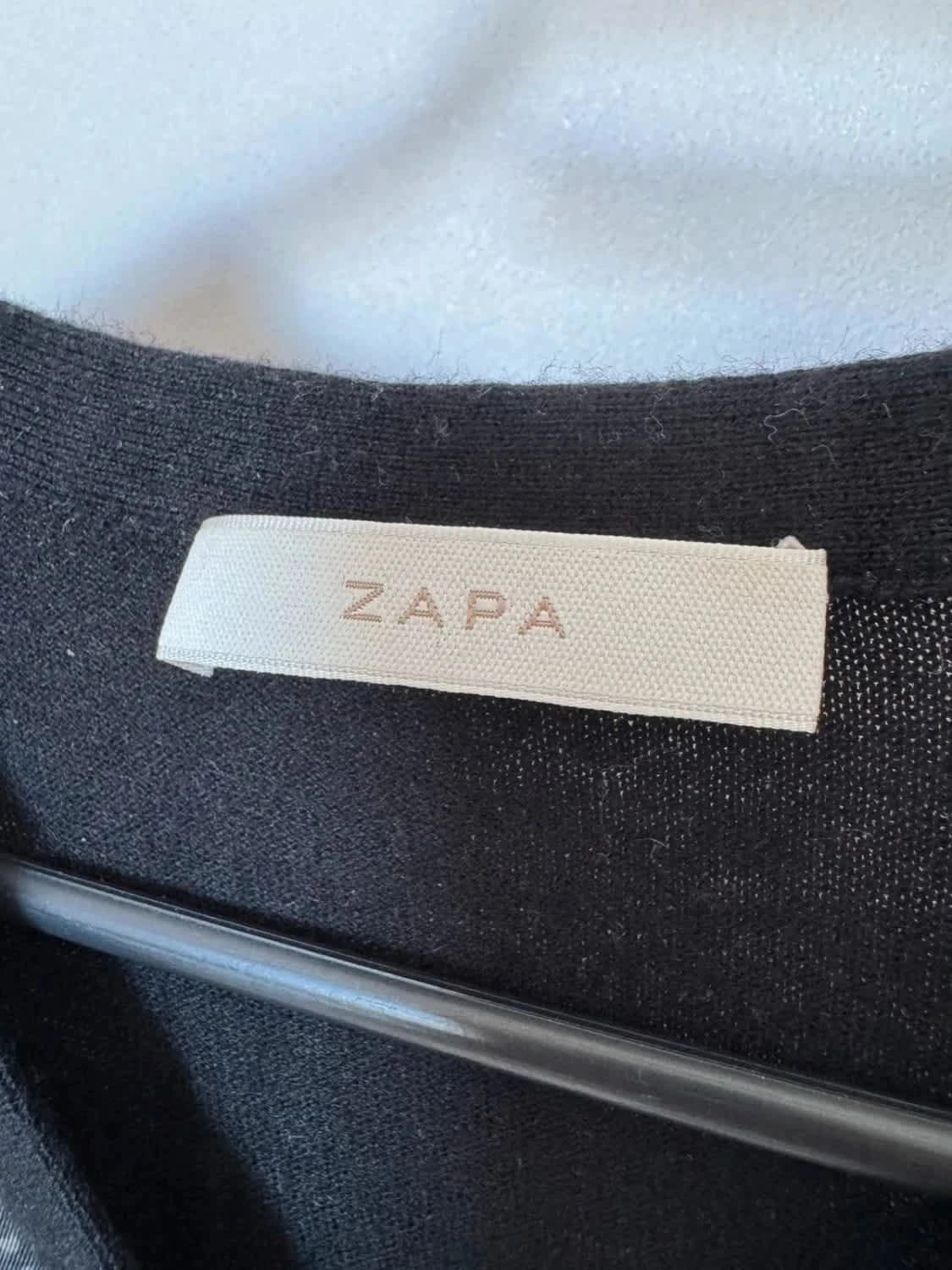 Cardigan noir Zapa en Tencel & soie imprimé effet satiné taille XS - Photo 3/5