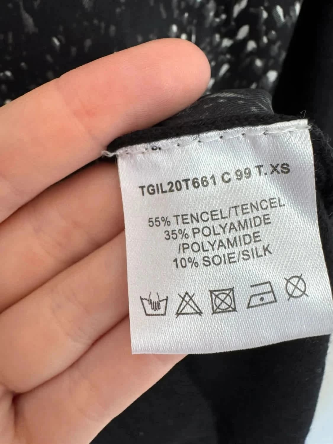 Cardigan noir Zapa en Tencel & soie imprimé effet satiné taille XS - Photo 5/5