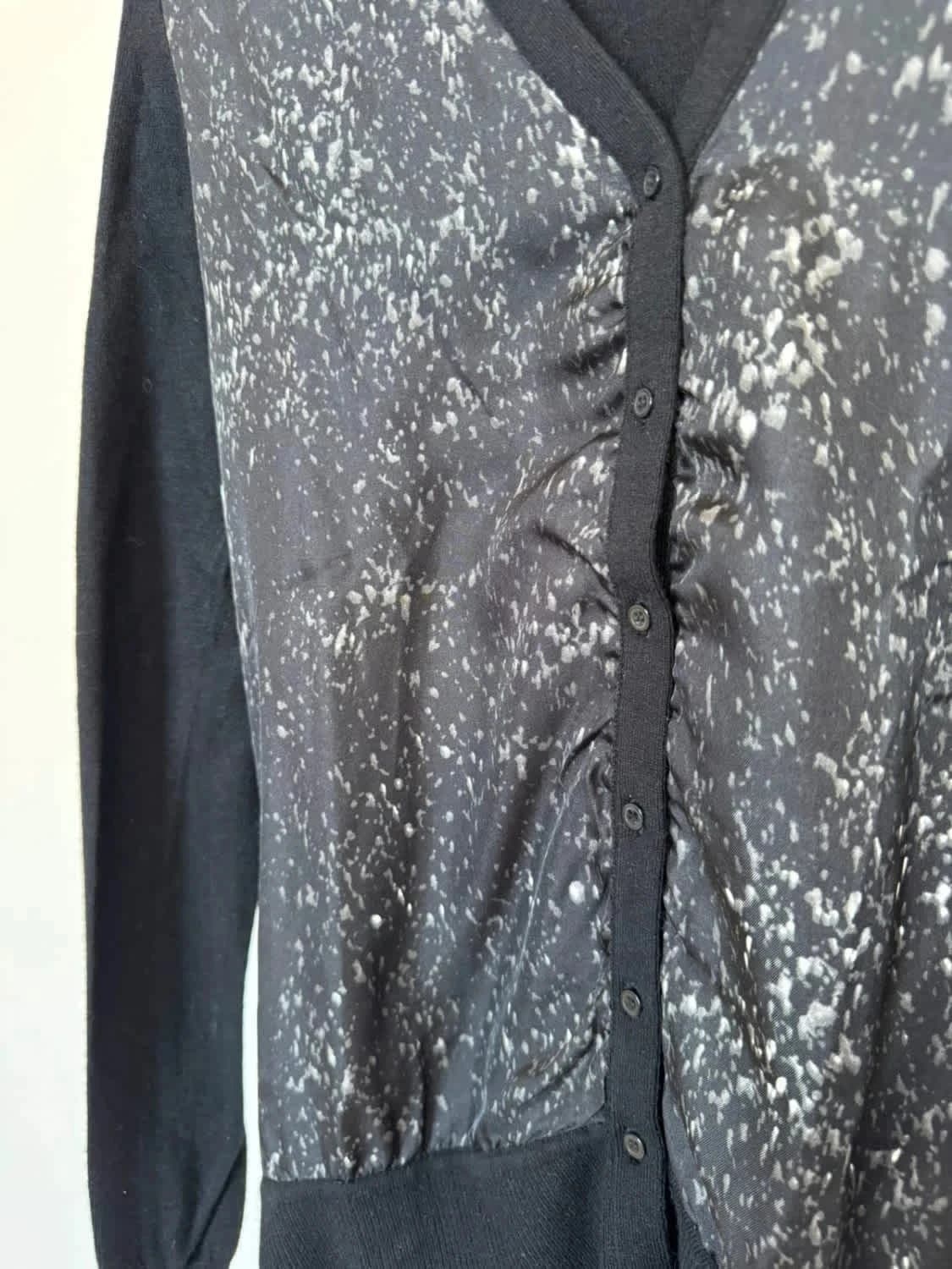 Cardigan noir Zapa en Tencel & soie imprimé effet satiné taille XS - Photo 4/5