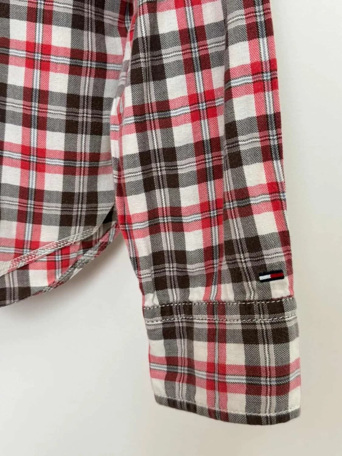 Chemise carreaux coton Hilfiger Denim rouge marron taille M - FP260124 - Photo 4/9