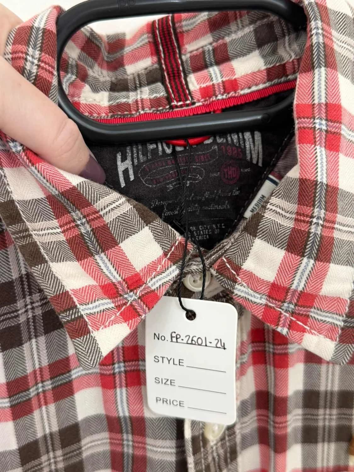 Chemise carreaux coton Hilfiger Denim rouge marron taille M - FP260124 - Photo 6/9