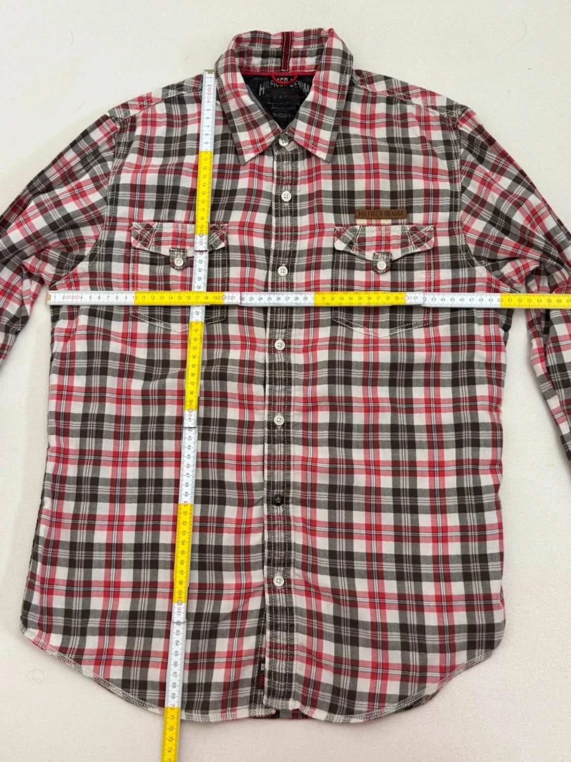 Chemise carreaux coton Hilfiger Denim rouge marron taille M - FP260124 - Photo 9/9