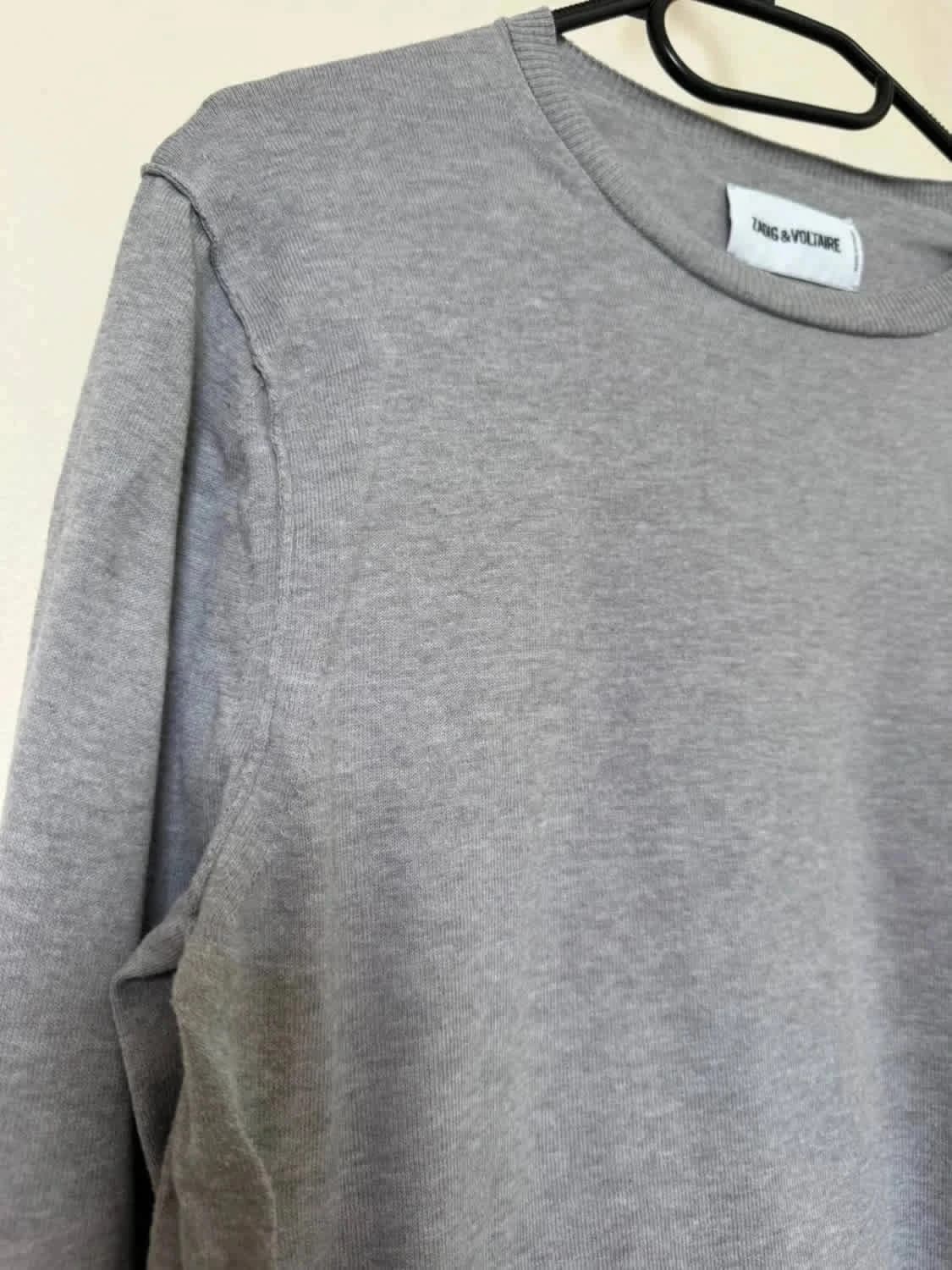Pull gris col rond Zadig & Voltaire 100% coton taille S - Photo 5/6