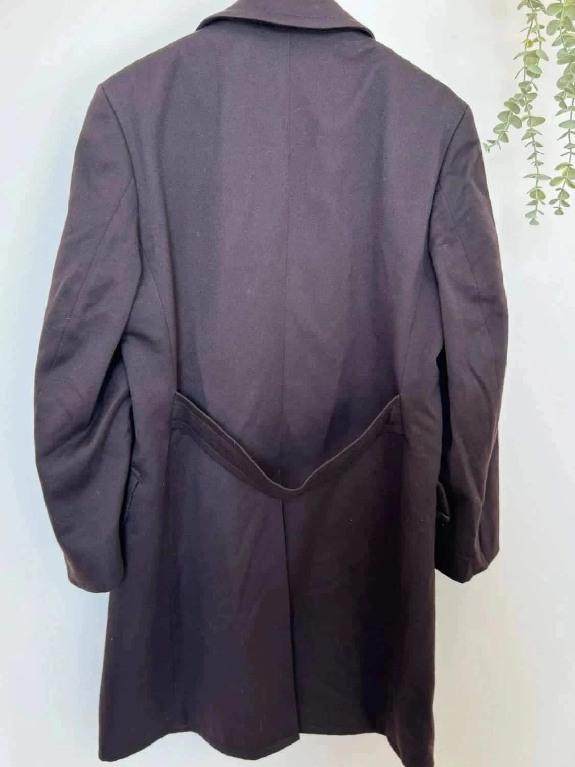 Manteau long marron 100% laine vierge Schild taille L - Photo 3/7
