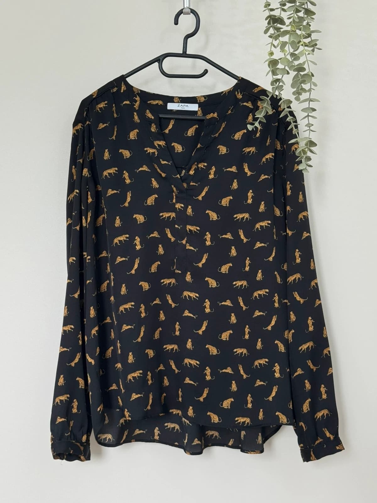 Blouse fluide Zapa noire imprimé léopard taille 3/L - Photo 2/9
