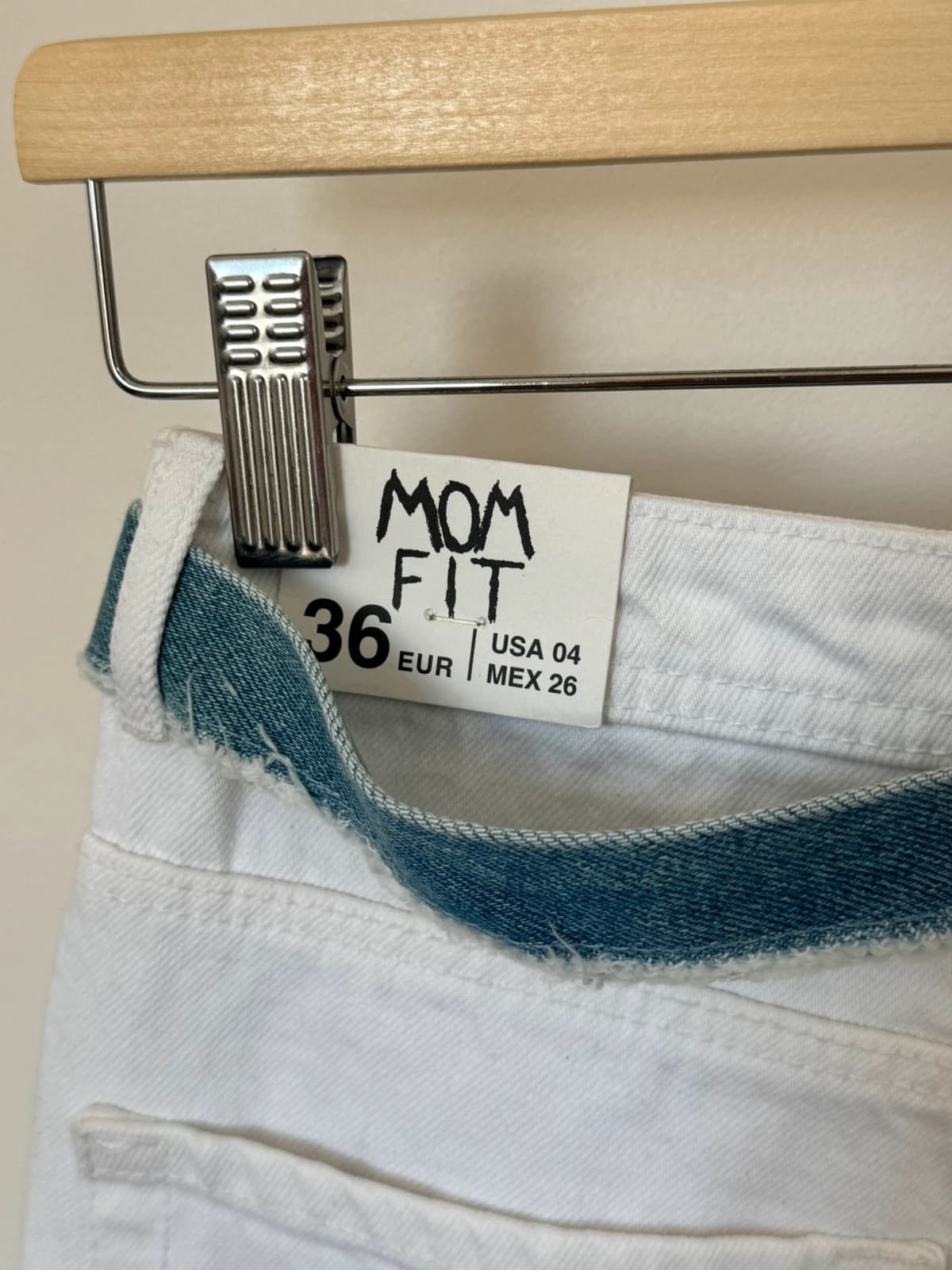 Jean mom fit taille haute Zara blanc ceinture denim taille 36/S - Photo 9/12