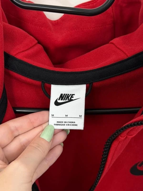 Veste Nike Tech Fleece rouge noir zippée à capuche taille M - Photo 4/9
