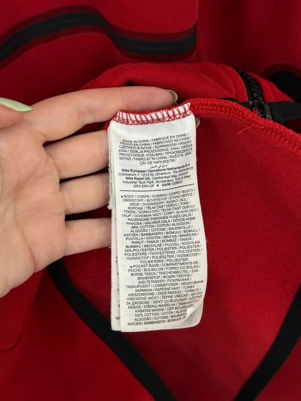 Veste Nike Tech Fleece rouge noir zippée à capuche taille M - Photo 5/9