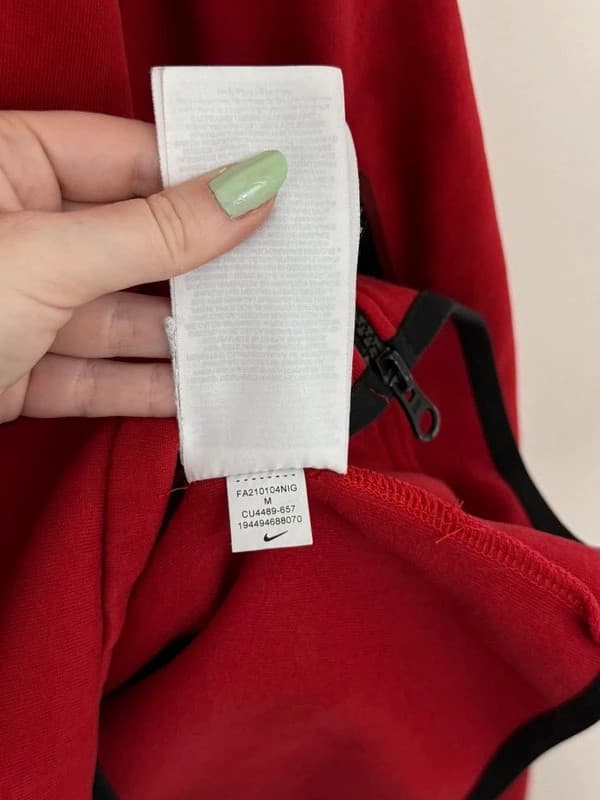 Veste Nike Tech Fleece rouge noir zippée à capuche taille M - Photo 6/9