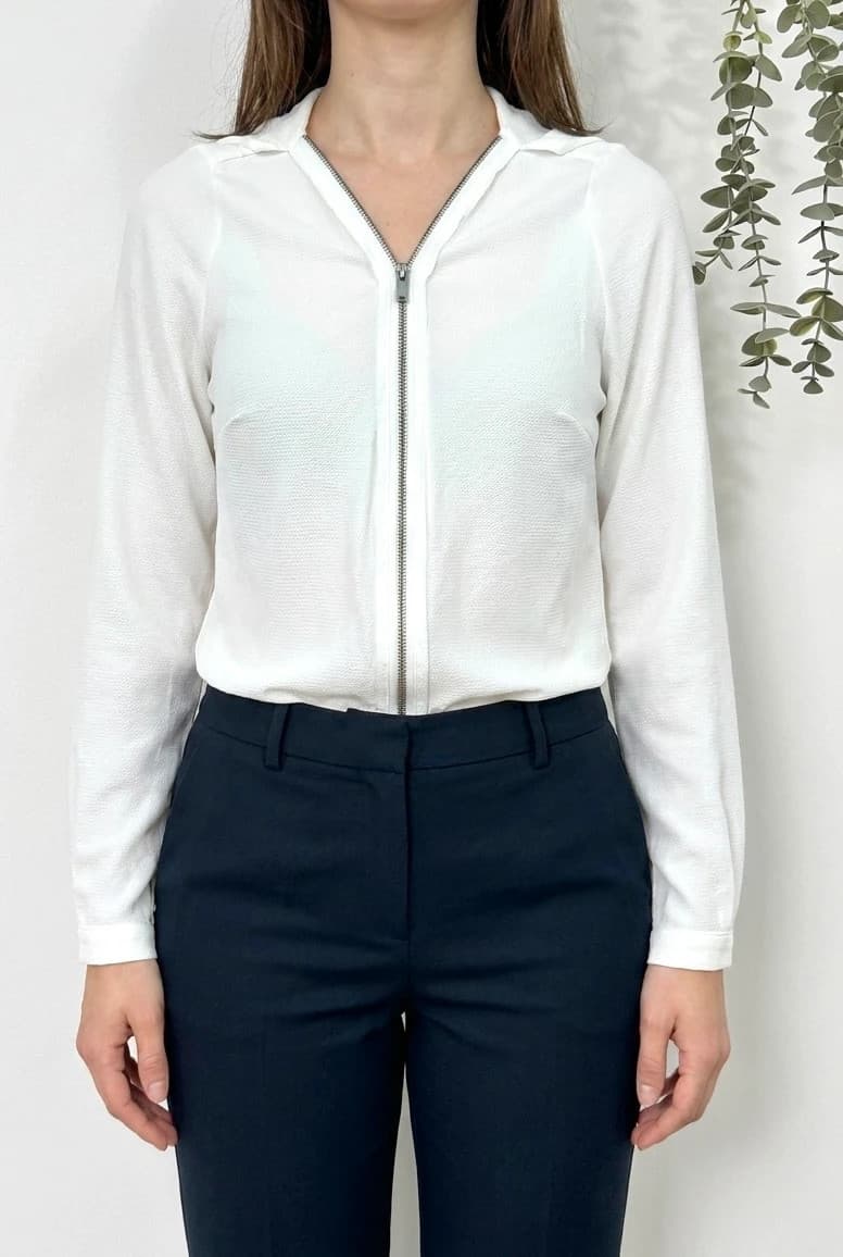 Chemise fluide IKKS blanc cassé zip taille 38 S/M - VP260395 - Photo 1/11