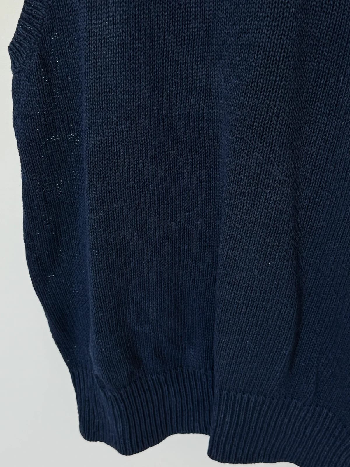 סוודר ללא שרוולים Ralph Lauren מפשתן עם אריגה פתוחה בכחול נייבי, מידה L - PP2603384 - תמונה 4/7