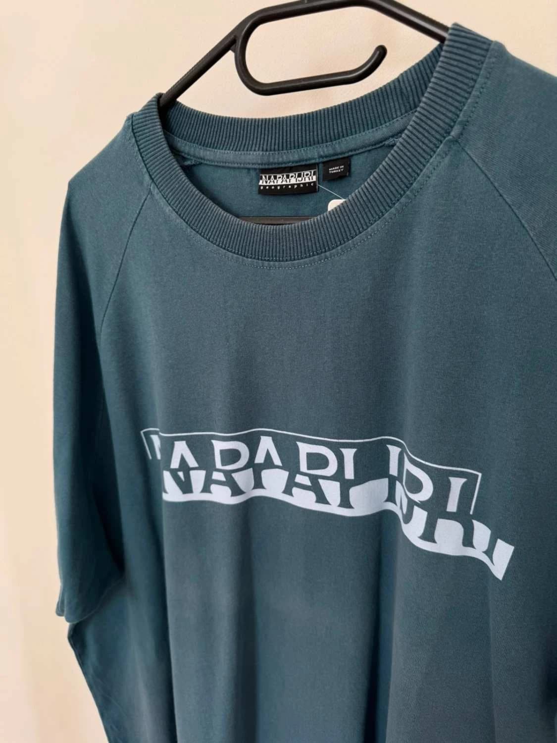 T-shirt coton Napapijri bleu logo geographic taille XL - FP2512183 - Photo 3/5