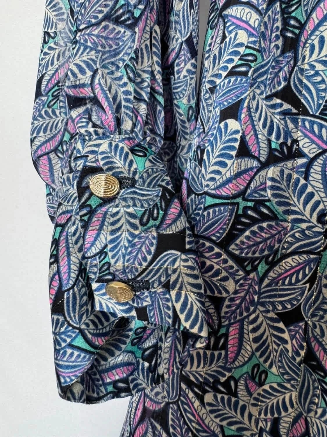 Robe bleue mi-longue Opullence cache-cœur taille L - Photo 4/8