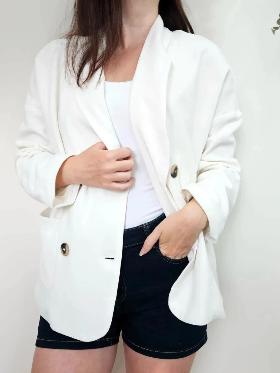 Veste blazer blanc Vila oversize taille 36 - Photo 1/8