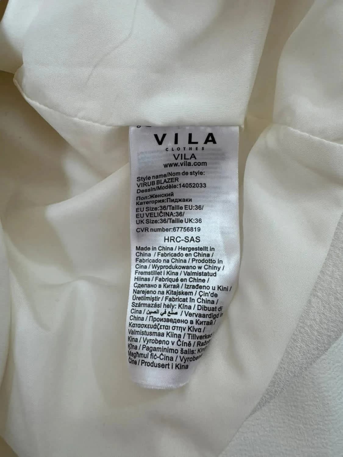 Veste blazer blanc Vila oversize taille 36 - Photo 5/8