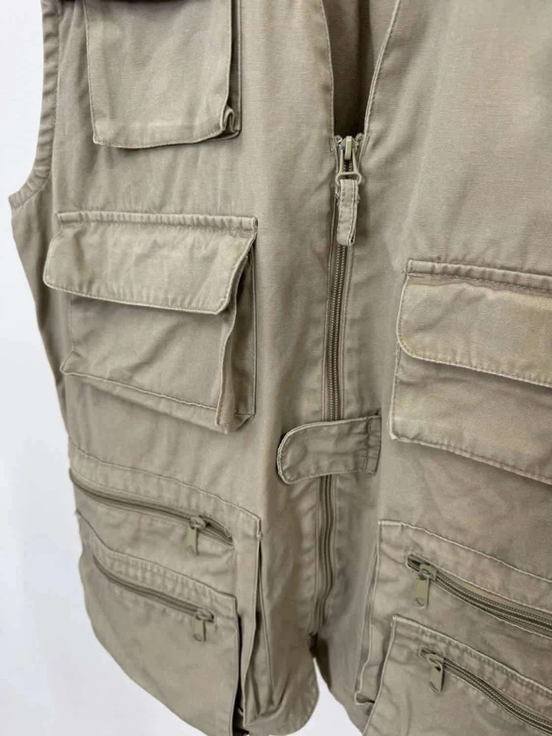 Gilet sans manches cargo multi-poches kaki taille XL - Photo 5/11