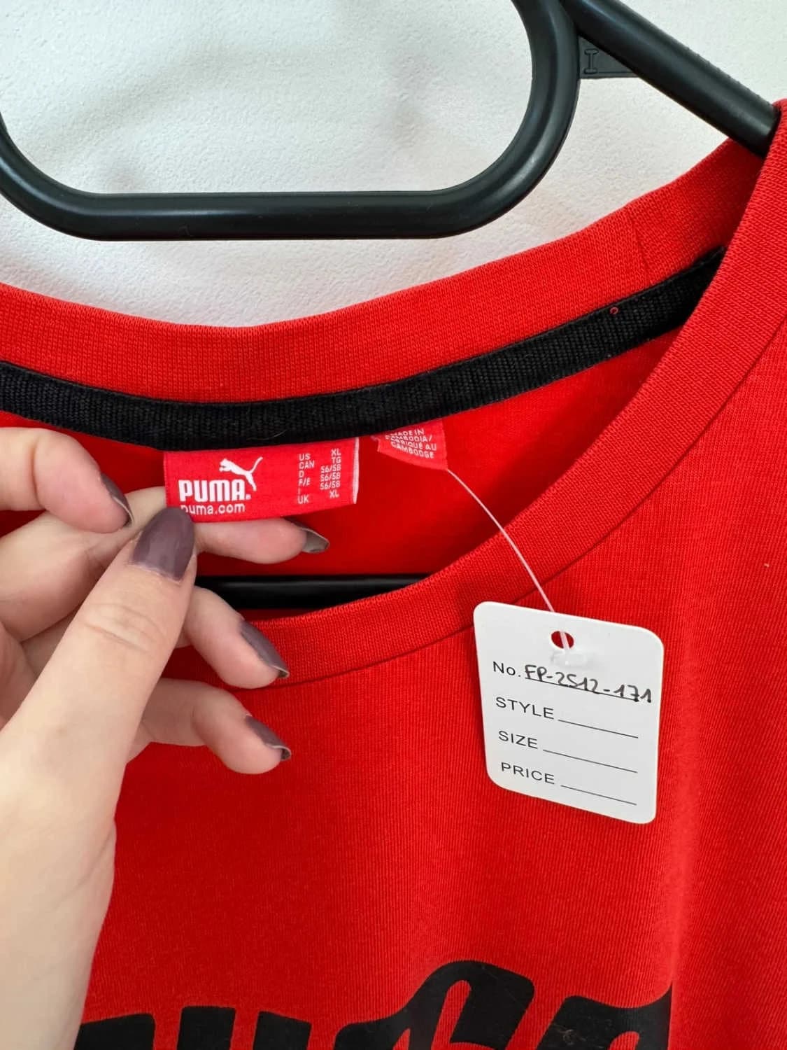 T-shirt coton Puma rouge logo imprimé taille XL - FP2512171 - Photo 4/7