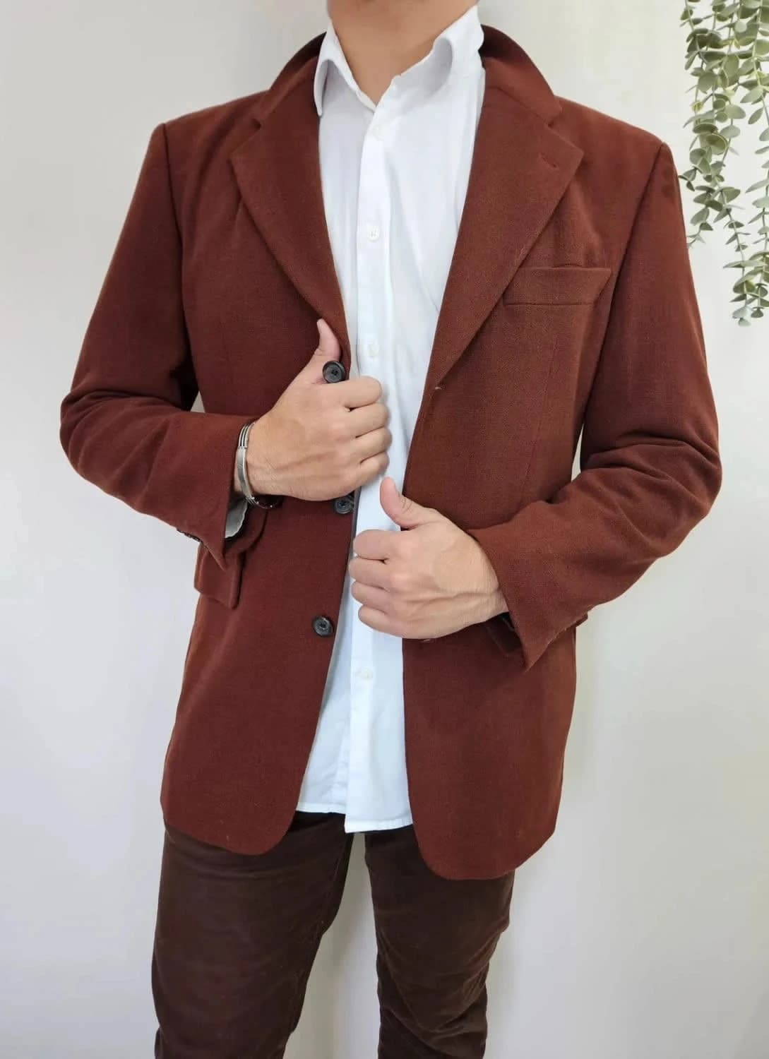 Blazer en laine Hugo Boss marron taille 48/L - Photo 1/11