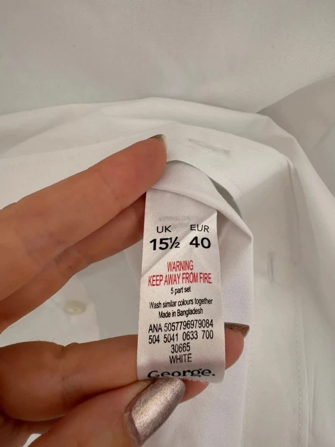 Chemise blanche Slim Fit George taille M - Photo 5/6