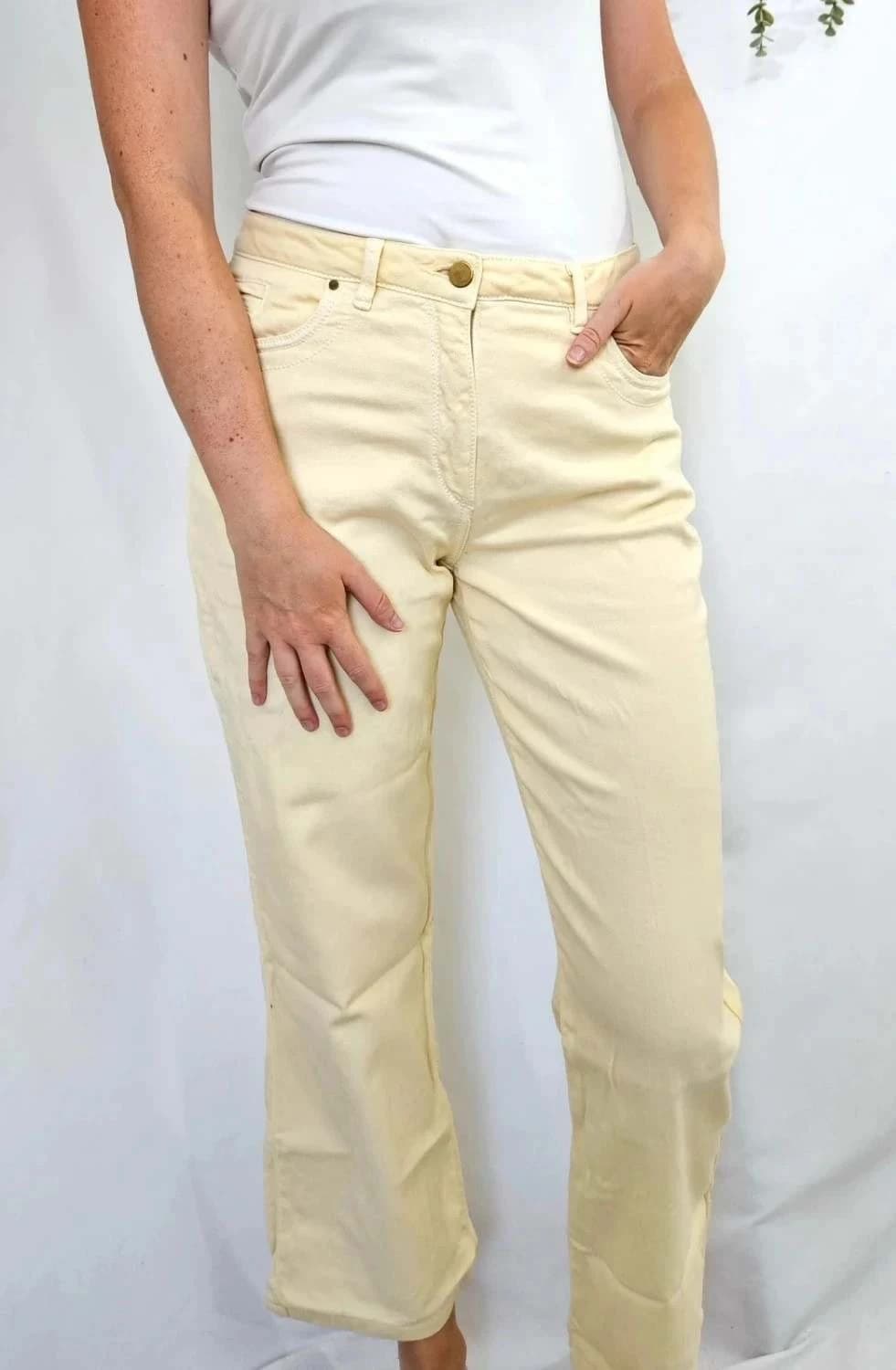 Pantalon droit Weill Jaune pastel taille 42 - Photo 1/6