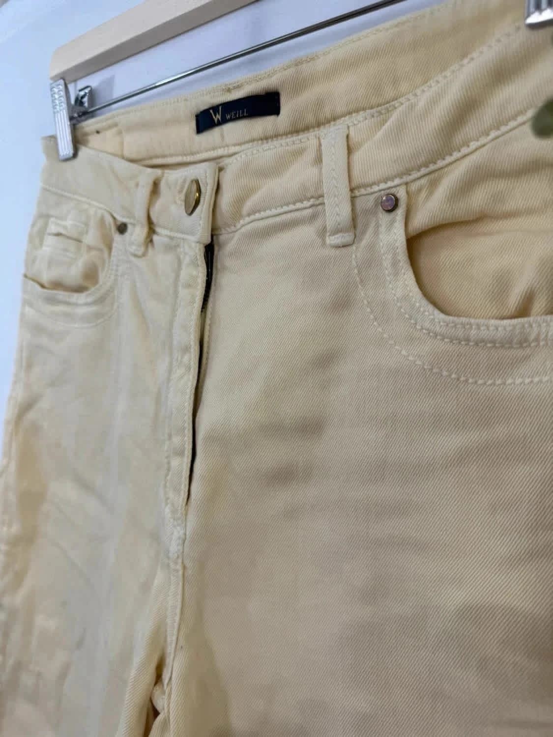 Pantalon droit Weill Jaune pastel taille 42 - Photo 3/6