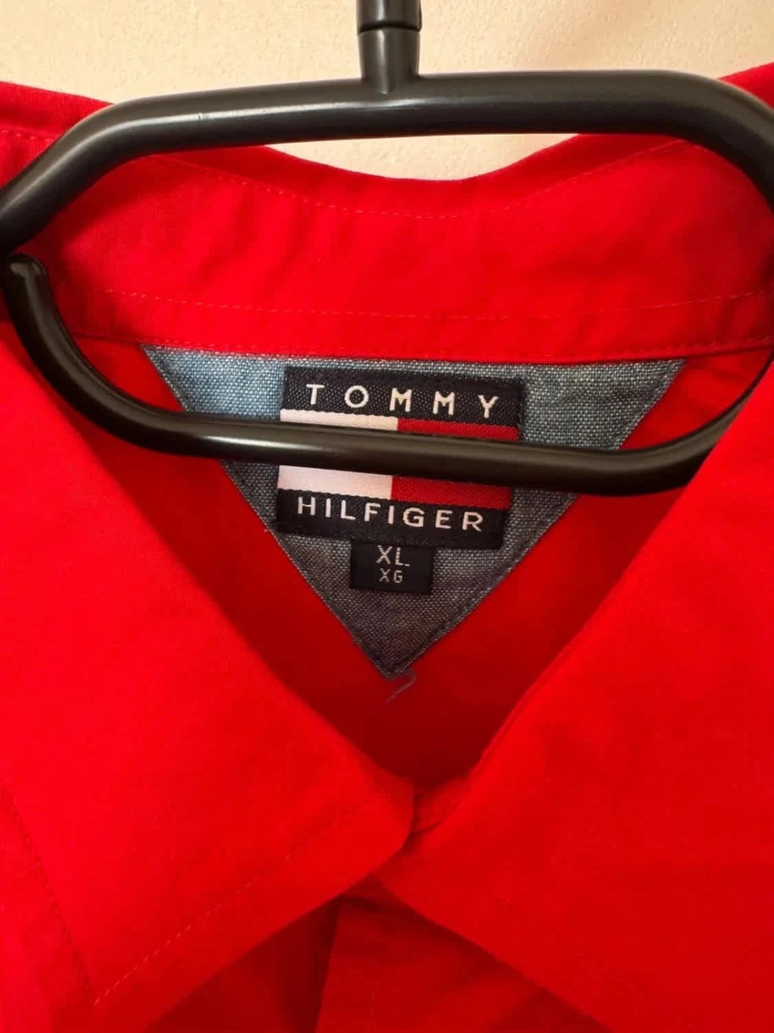 Chemise rouge manches courtes Tommy Hilfiger bowling style racing vintage brodé - Photo 4/8