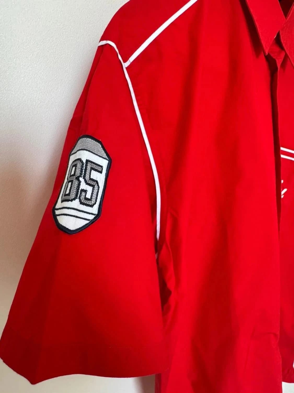Chemise rouge manches courtes Tommy Hilfiger bowling style racing vintage brodé - Photo 5/8