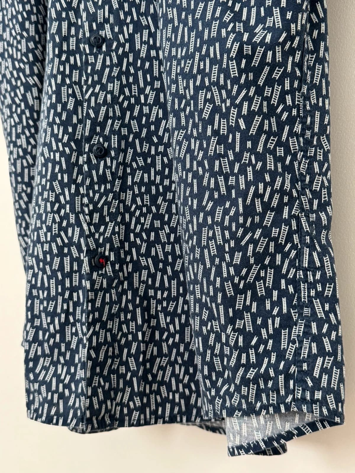 Chemise manches courtes coton Tommy Jeans motif graphique bleu taille L - FP260187 - Photo 6/7