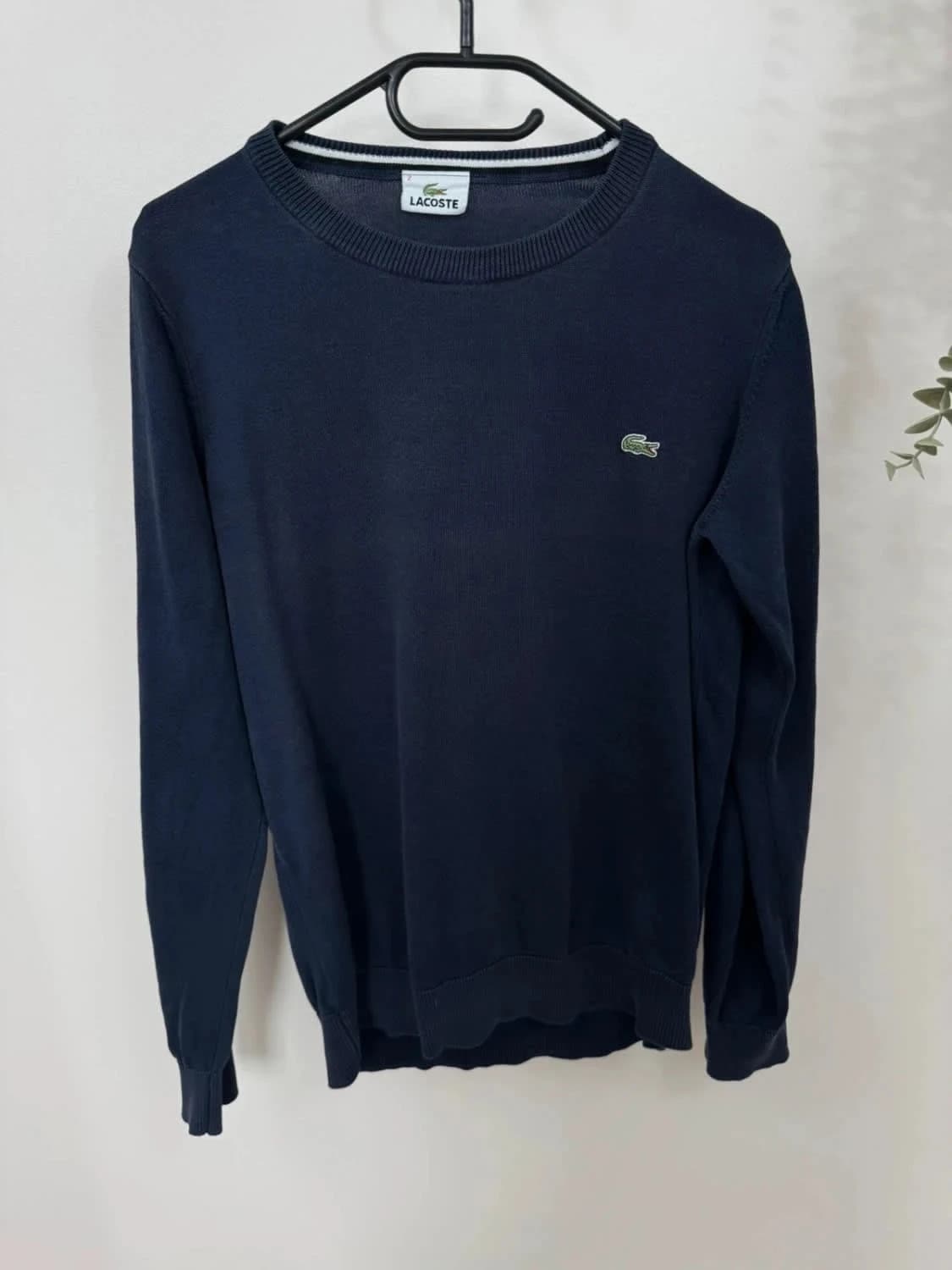 Pull col rond Lacoste Devanlay bleu marine taille 2 - Photo 2/7