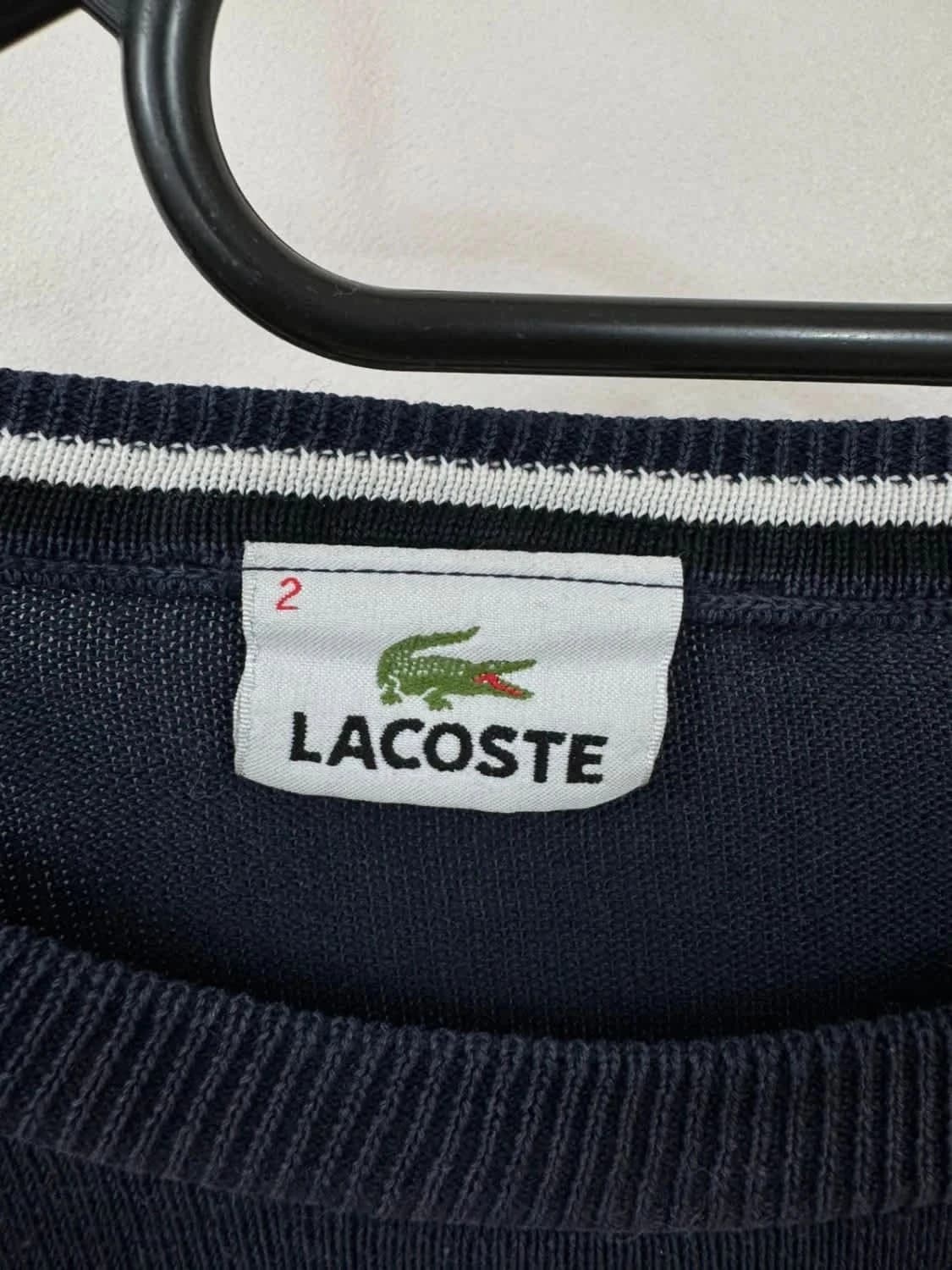 Pull col rond Lacoste Devanlay bleu marine taille 2 - Photo 4/7