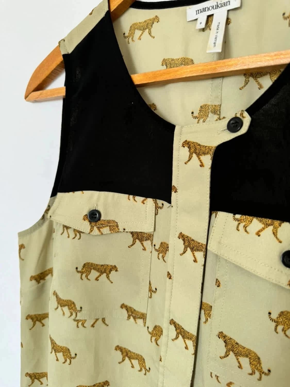 Blouse sans manches élégante Manoukian motifs léopards taille S - Photo 3/8