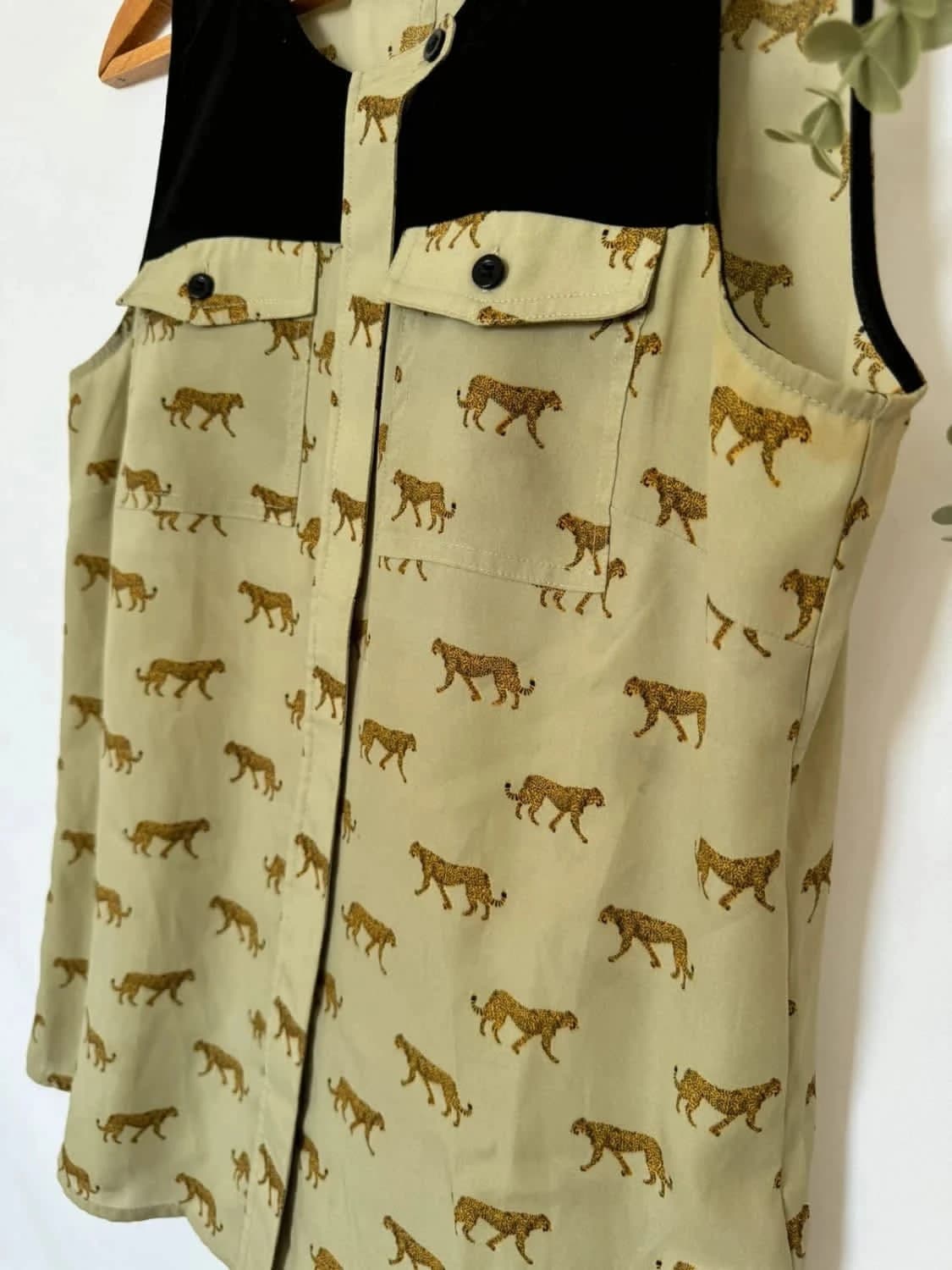 Blouse sans manches élégante Manoukian motifs léopards taille S - Photo 4/8