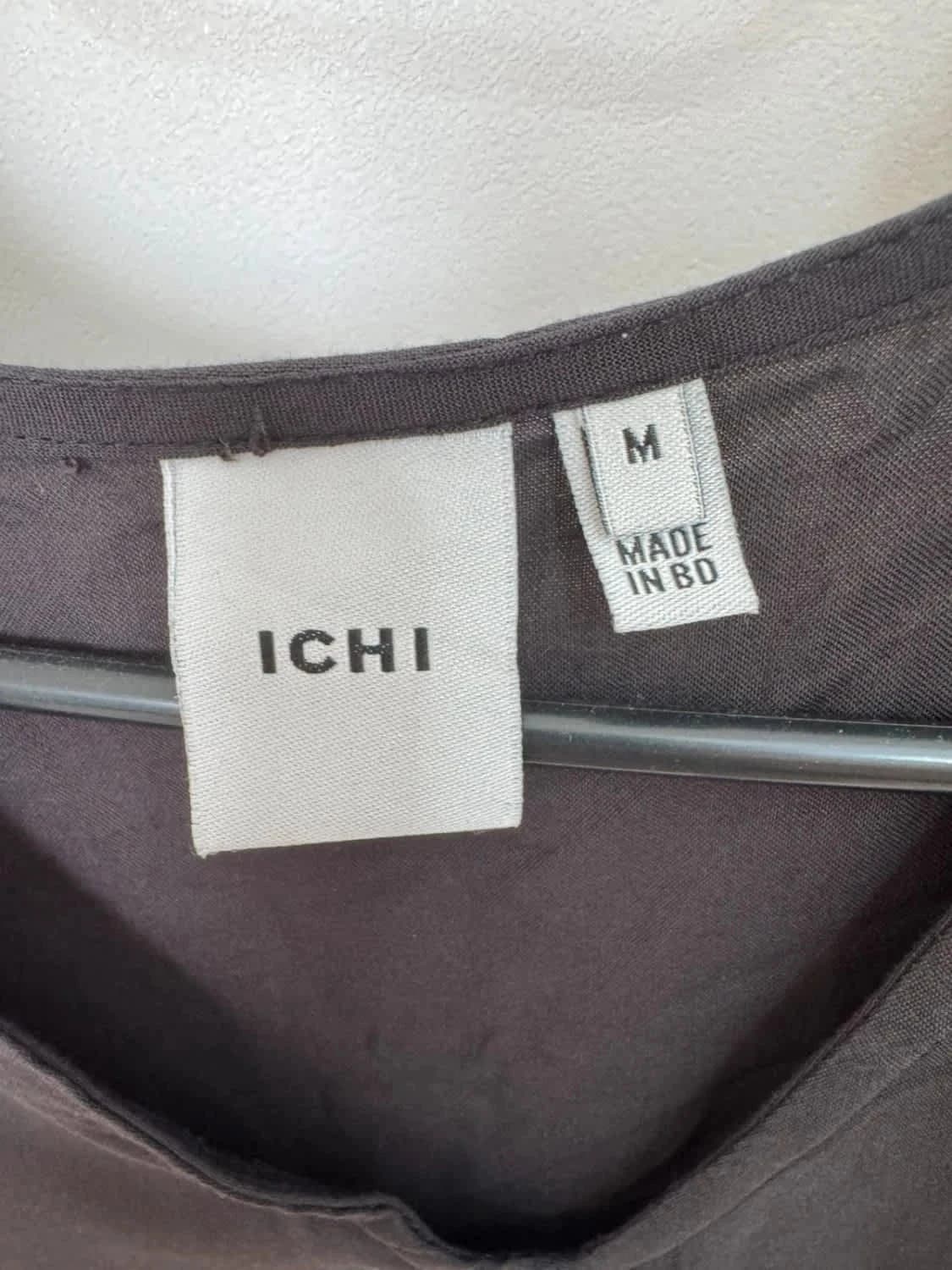 Robe Ichi noire légère et fluide manches 3/4 col V taille M - Photo 3/6