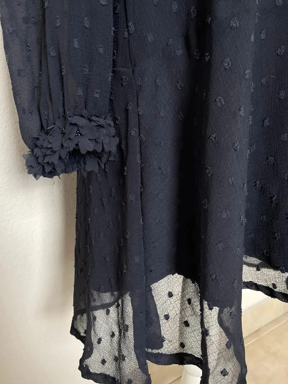 Robe Zara bleue à pois dentelle taille S - Photo 3/6