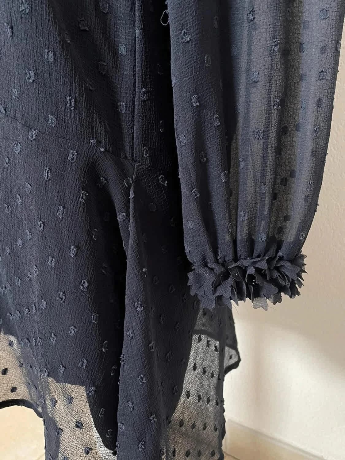 Robe Zara bleue à pois dentelle taille S - Photo 4/6
