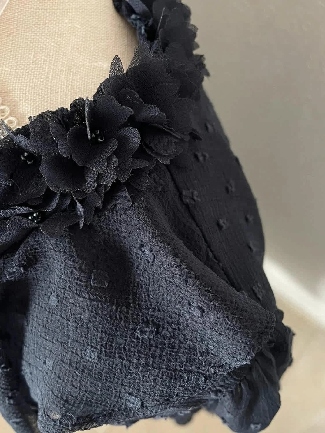Robe Zara bleue à pois dentelle taille S - Photo 5/6