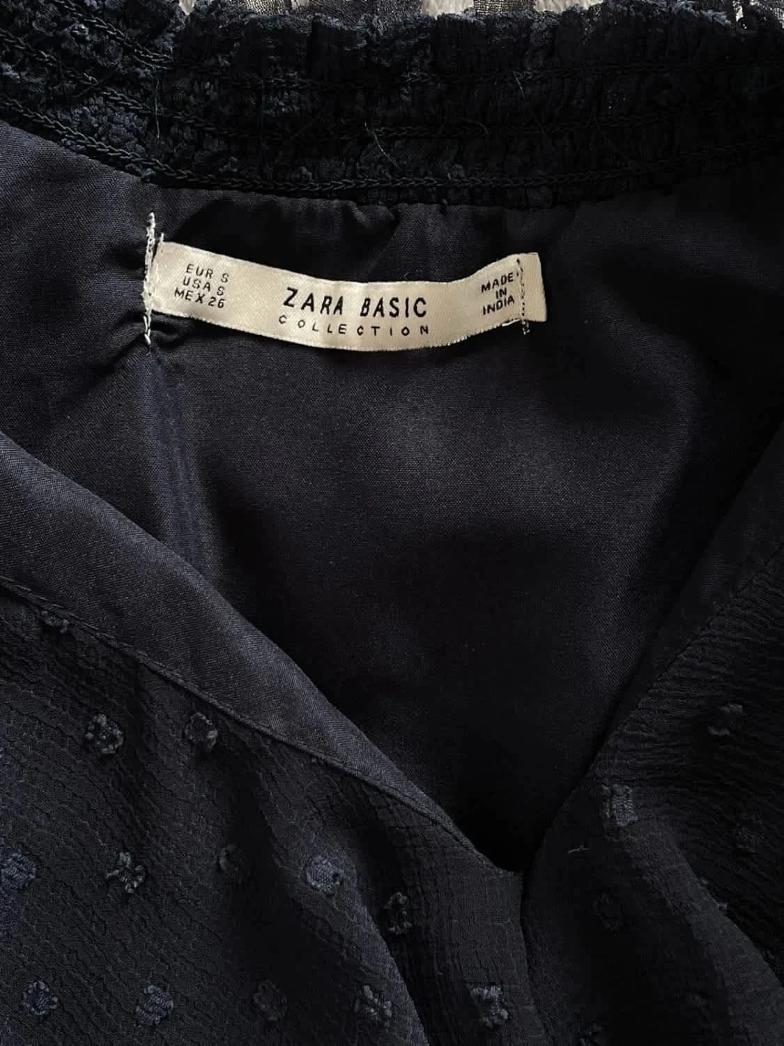 Robe Zara bleue à pois dentelle taille S - Photo 6/6