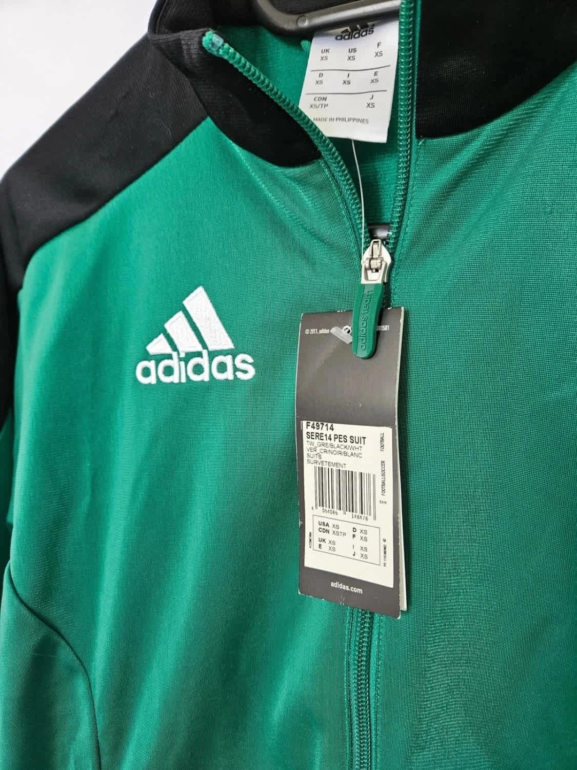 Veste full zip Adidas verte taille XS - Photo 3/7