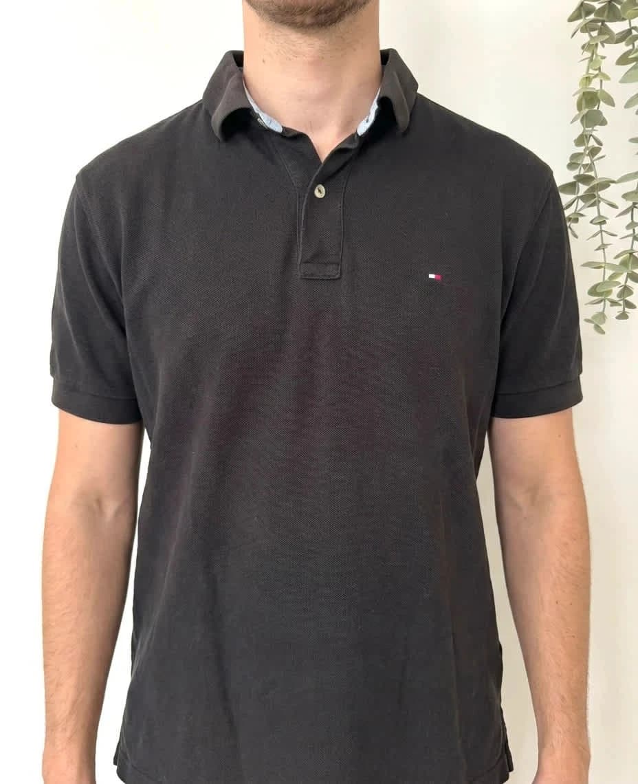 Polo manches courtes coton piqué Tommy Hilfiger marron taille S - DN260112 - Photo 1/8