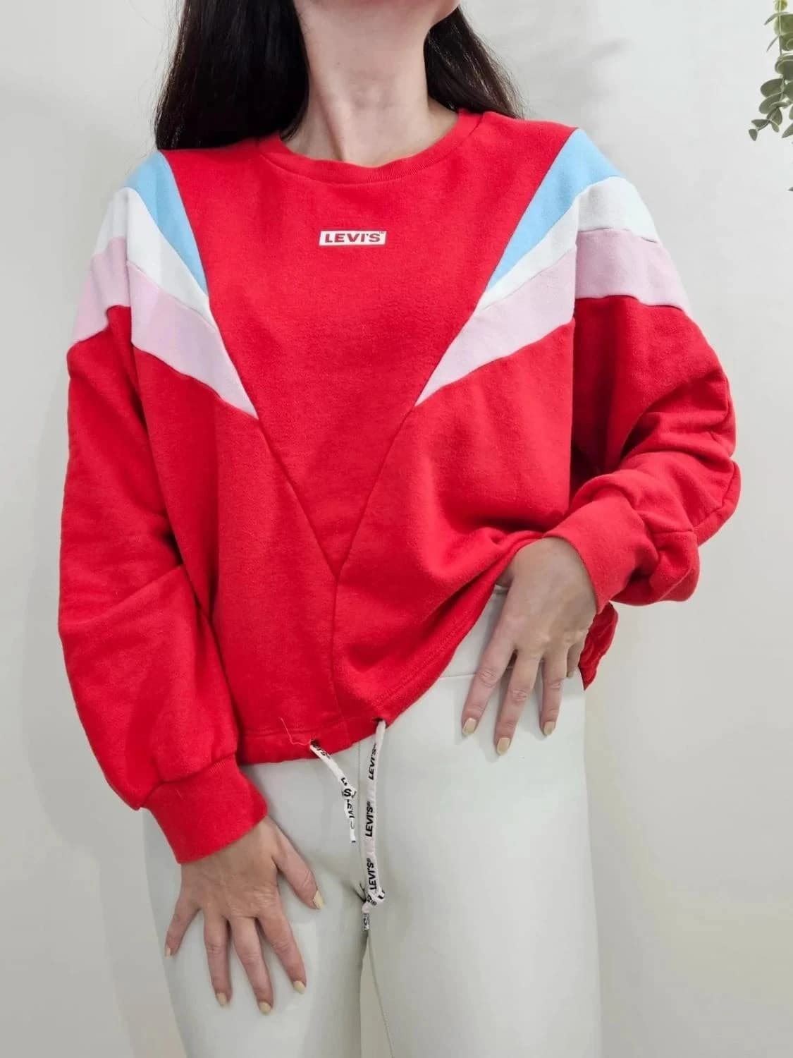 Levi’s sweat colorblock rouge ajustable taille M - Photo 1/8
