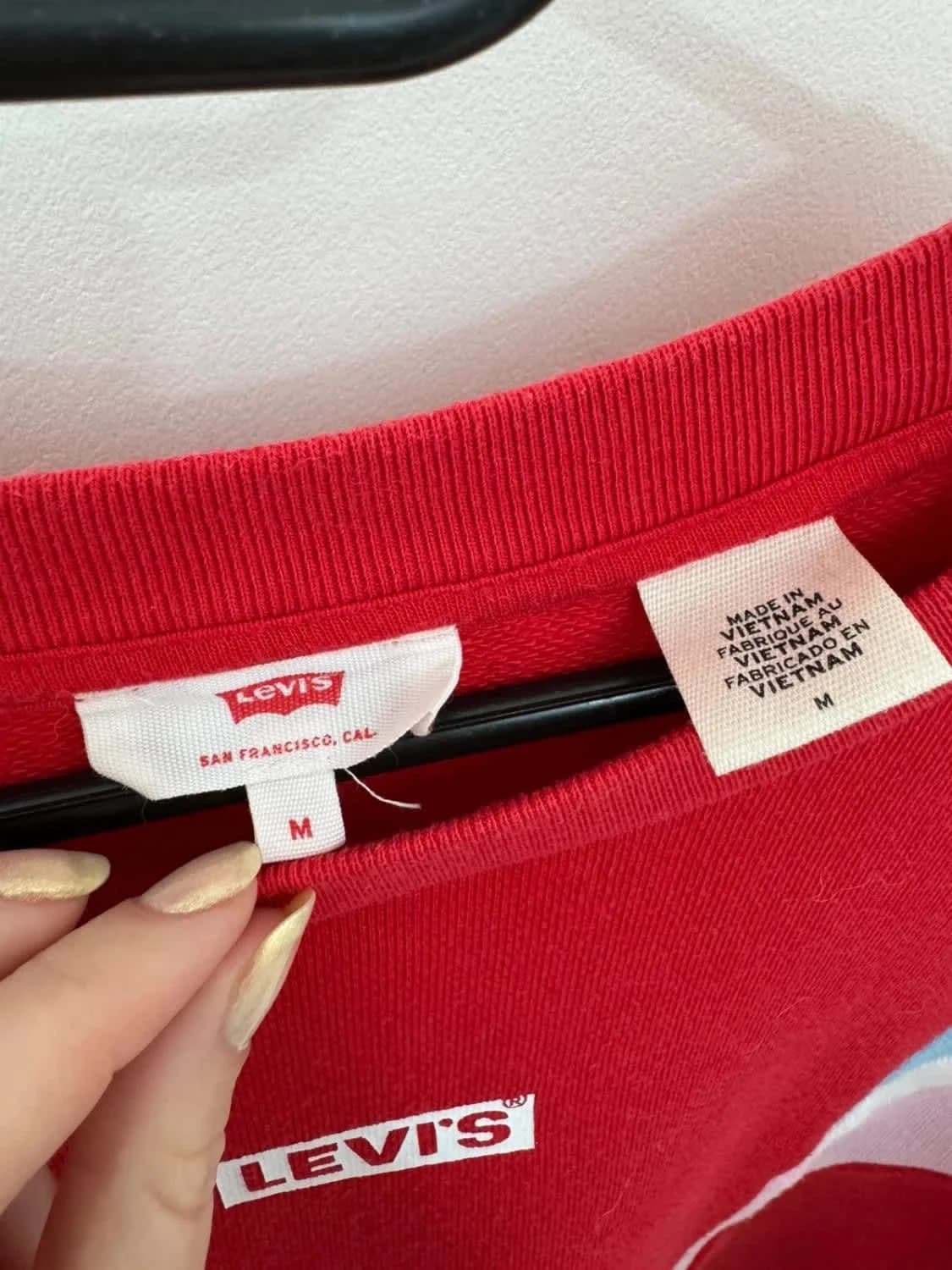 Levi’s sweat colorblock rouge ajustable taille M - Photo 5/8