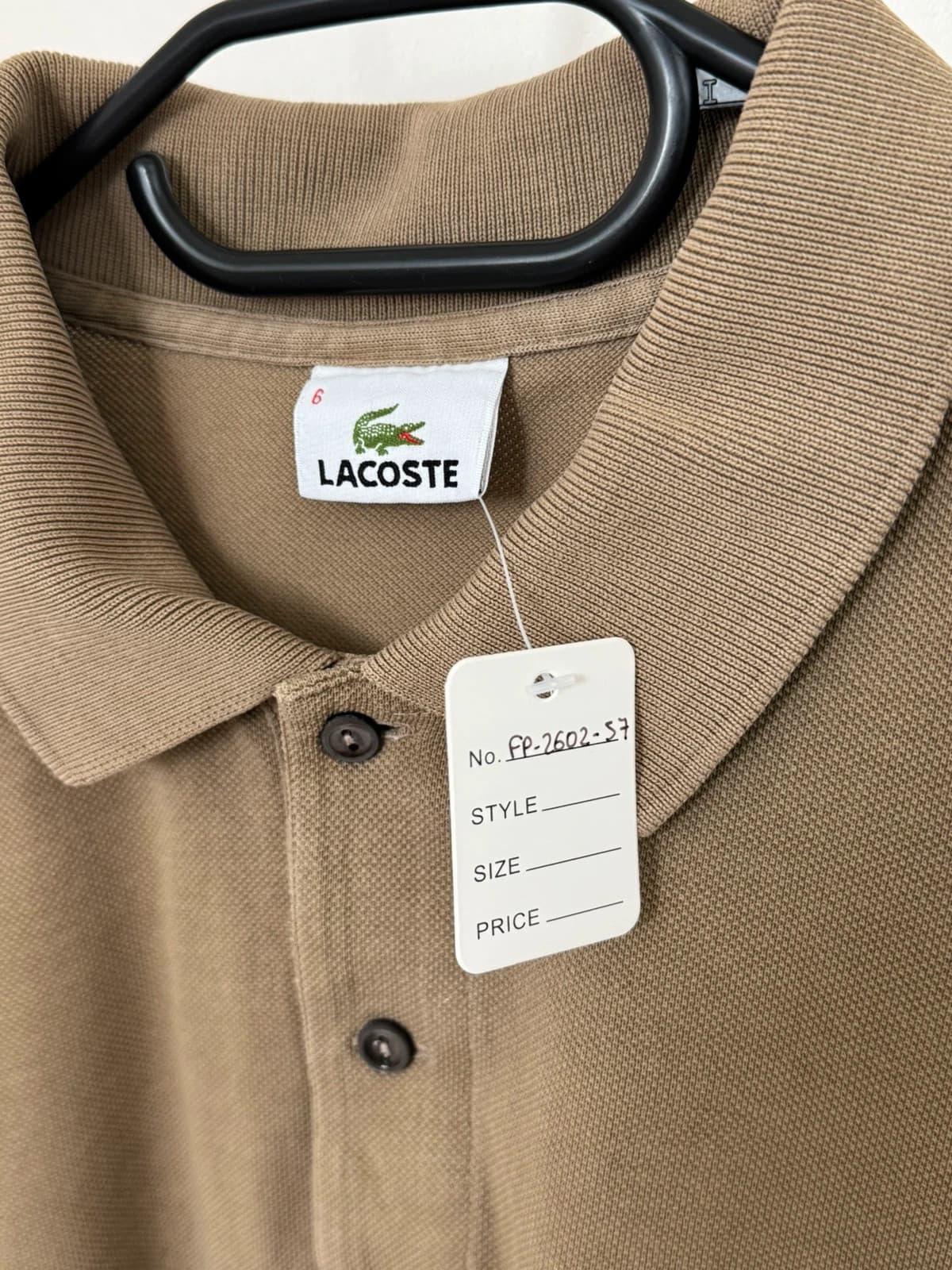 Polo piqué Lacoste marron taupe taille 6/XXL - FP260257 - Photo 6/8