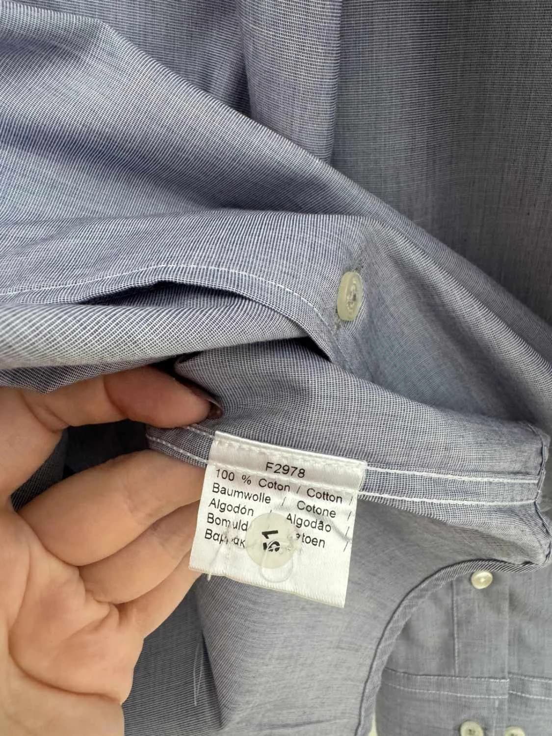 Chemise Lacoste coton bleu gris slim fit taille 44 - FP-260144 - Photo 7/8