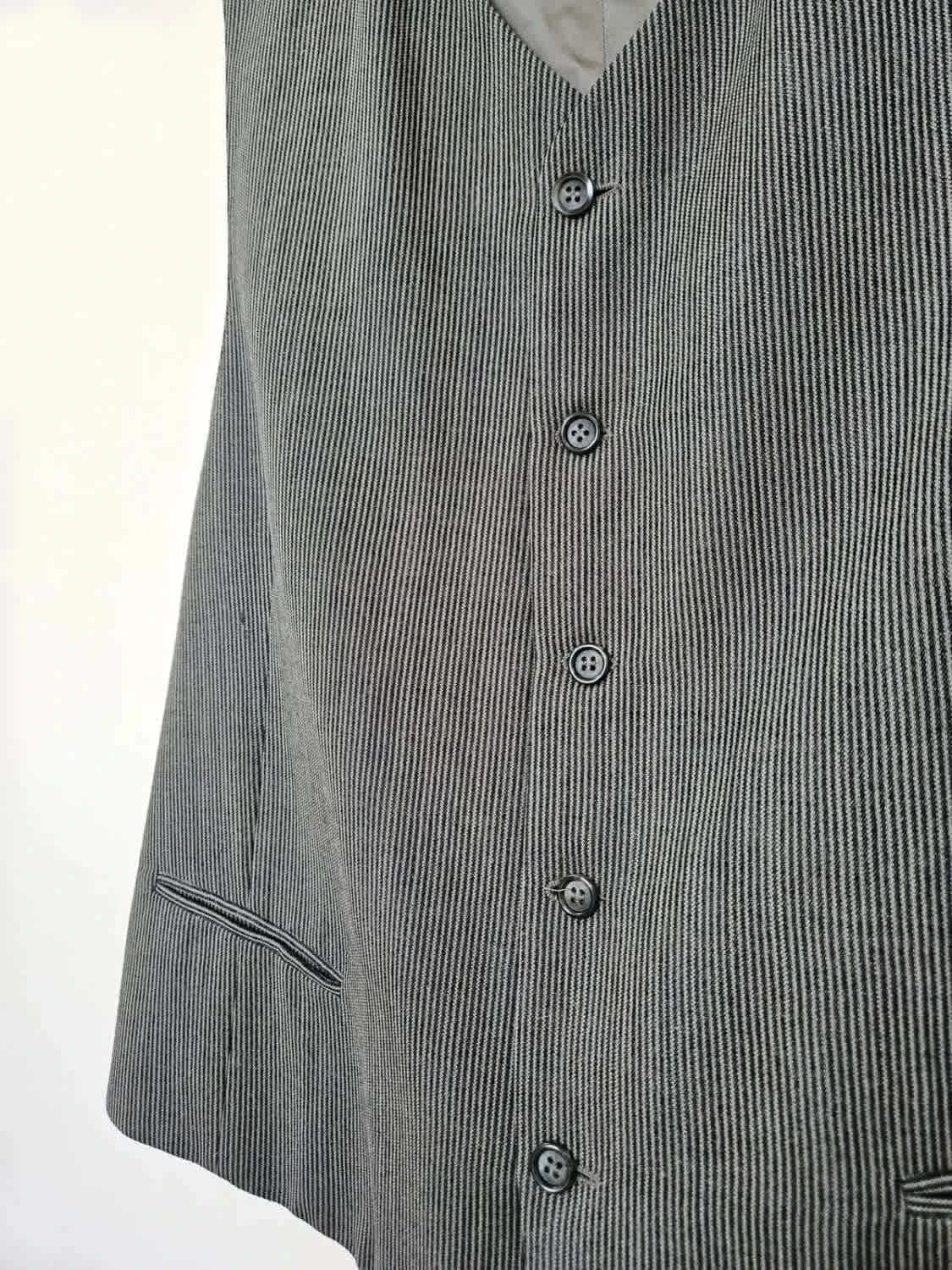 Gilet de costume sans manches rayé gris Olly Gan taille 54 - Photo 4/7
