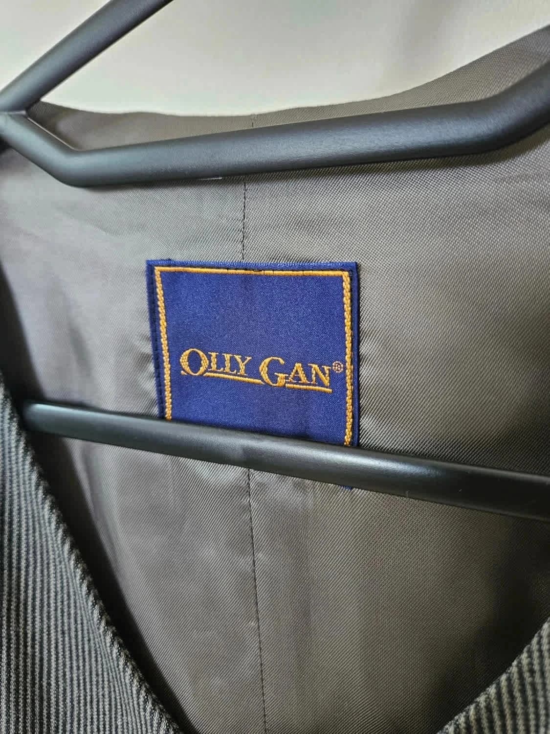 Gilet de costume sans manches rayé gris Olly Gan taille 54 - Photo 3/7