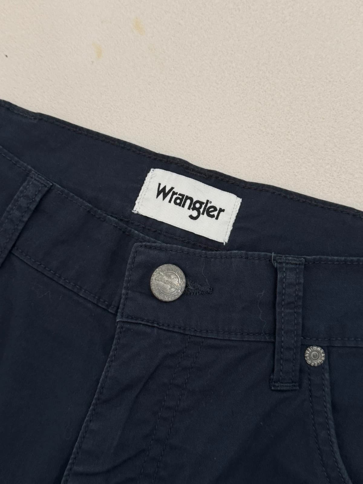 Pantalon chino Wrangler Texas bleu marine coupe droite taille W32 L32 - Photo 8/10