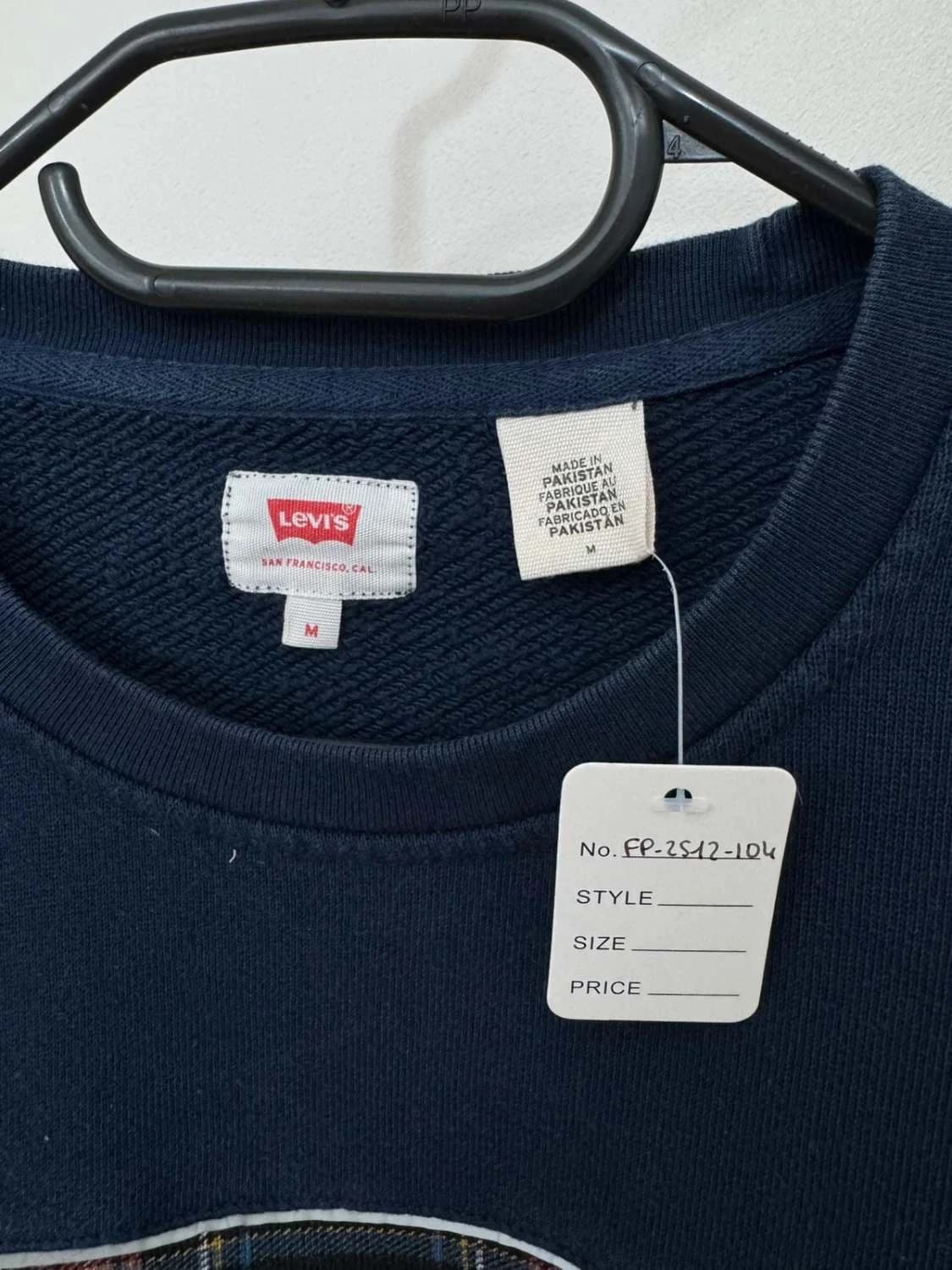 Sweatshirt Levi's bleu marine empiècement tartan logo argenté taille M - FP2512104 - Photo 4/7